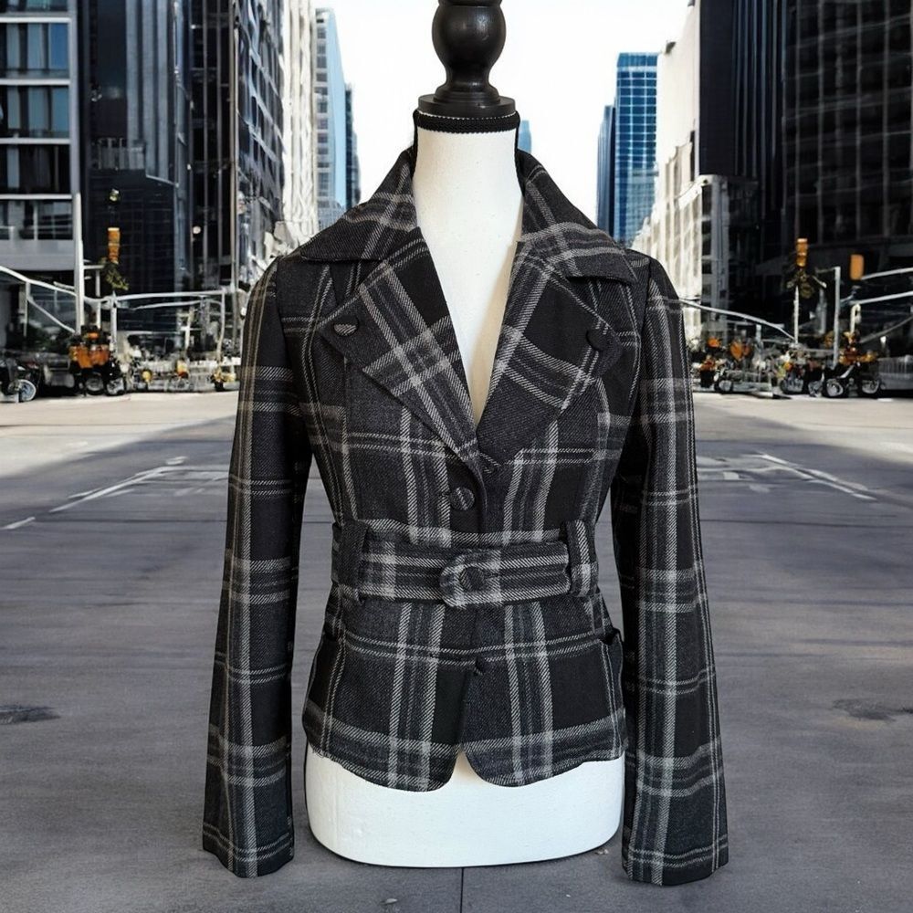 Forever Twenty-One Plaid Black & Gray Women's Jacket Size S/P